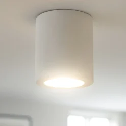 Faretti Da Soffitto-Selezionato da Mazzolaluce Faretto per cucina in gesso bianco cilindro