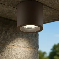 Faretti Da Esterno-Selezionato da Mazzolaluce Faretto per esterni cilindro da soffitto corten led 12w 4000k ip65