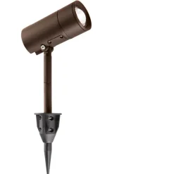 Faretti Da Esterno-Selezionato da Mazzolaluce Faretto per esterni corten con picchetto led 12w cct ip65