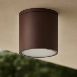 Faretti Da Esterno-Selezionato da Mazzolaluce Faretto per esterno cilindro marrone corten