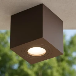 Faretti Da Esterno-Gea Luce Faretto per esterno cubo da soffitto marrone corten