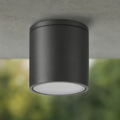 Faretti Da Esterno-Selezionato da Mazzolaluce Faretto per esterno da soffitto cilindro antracite