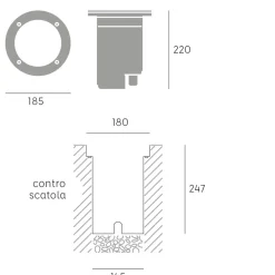 Faretti Da Esterno-Selezionato da Mazzolaluce Faretto per esterno nero da incasso calpestabile rotondo ip65 anti corrosione