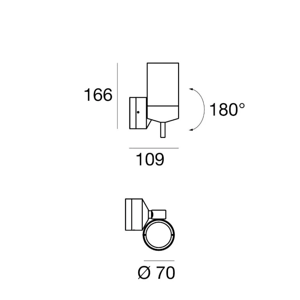 Faretti Da Esterno-Linea Light Faretto per esterno orientabile marrone ip65 visione