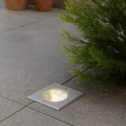 Faretti Da Esterno-Selezionato da Mazzolaluce Faretto per esterno quadrato da incasso pavimento led 7w 3000k ip67