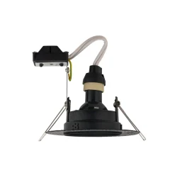 Faretti Da Incasso-Selezionato da Mazzolaluce Faretto per incasso bagno doccia ip54 rotondo nero per cartongesso
