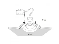 Faretti Da Incasso-Selezionato da Mazzolaluce Faretto per incasso bagno doccia ip54 rotondo nero per cartongesso