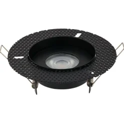Faretti Da Incasso-Selezionato da Mazzolaluce Faretto per incasso bagno doccia ip54 rotondo nero per cartongesso