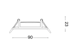 Faretti Da Incasso-Ideal Lux Faretto quadrato da incasso a soffitto orientabile lounge fi cromo fp
