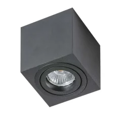 Faretti Da Soffitto-Selezionato da Mazzolaluce Faretto quadrato da soffitto nero orientabile