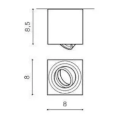 Faretti Da Soffitto-Selezionato da Mazzolaluce Faretto quadrato da soffitto nero orientabile