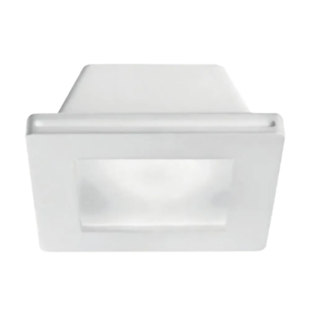 Faretti Da Incasso-Gea Luce Faretto quadrato di gesso con vetro da incasso
