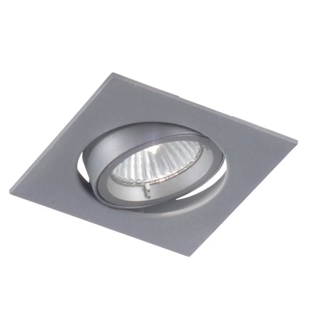 Faretti Da Incasso-Selezionato da Mazzolaluce Faretto quadrato grigio da incasso a soffitto orientabile