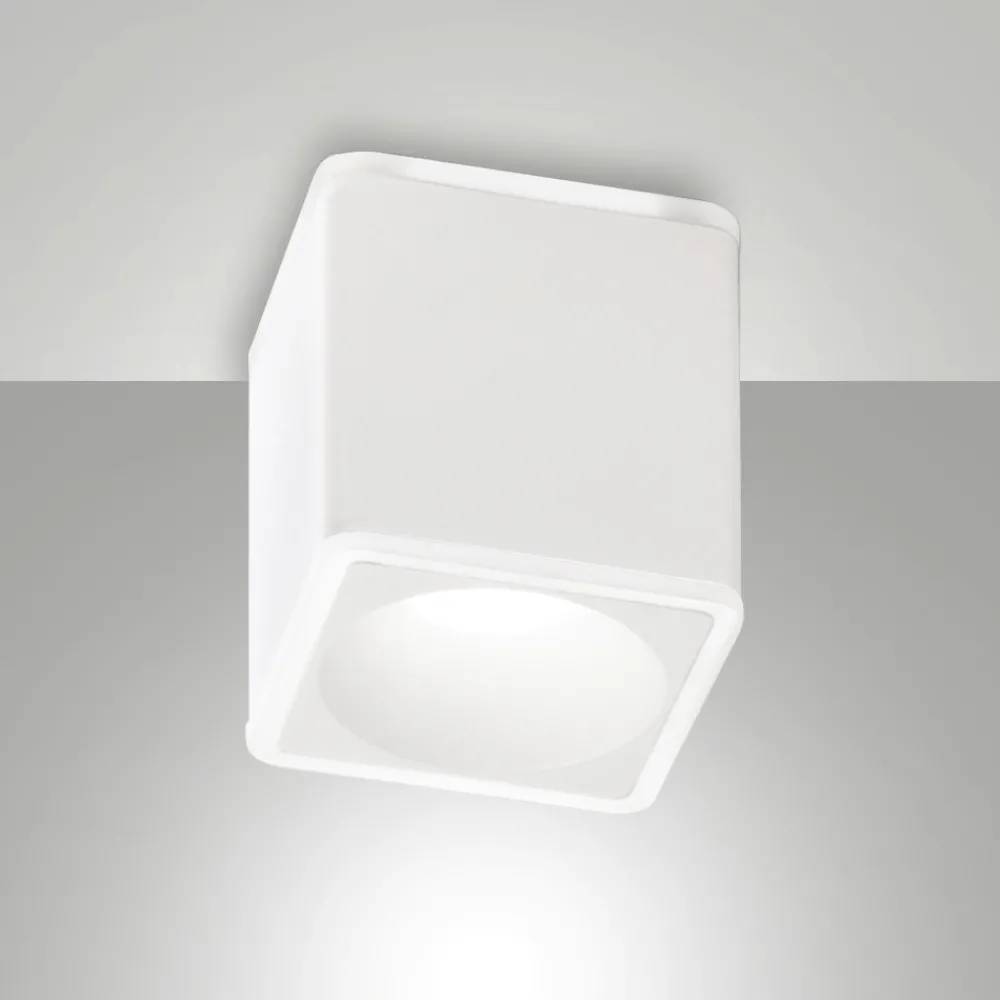 Faretti Da Soffitto-Fabas Luce Faretto quadrato led bianco da soffitto 13w 3000k coiba
