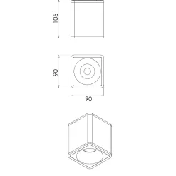Faretti Da Soffitto-Fabas Luce Faretto quadrato led bianco da soffitto 13w 3000k coiba