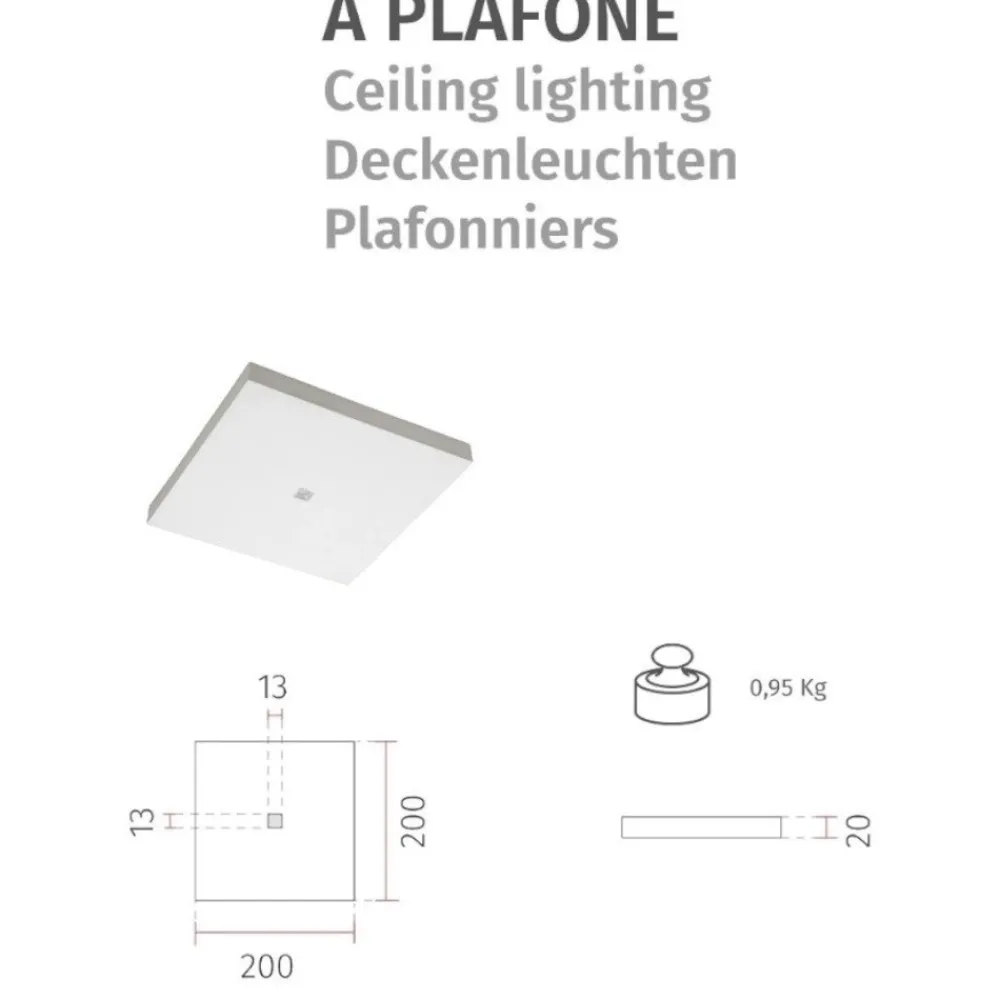 Faretti Da Incasso-Selezionato da Mazzolaluce Faretto quadrato led 11w 4000k in gesso cristaly verniciabile