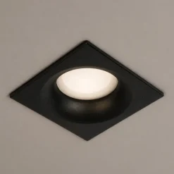 Faretti Da Incasso-Selezionato da Mazzolaluce Faretto quadrato nero da incasso per bagno