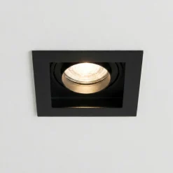 Faretti Da Incasso-Selezionato da Mazzolaluce Faretto quadrato nero da incasso a soffitto orientabile