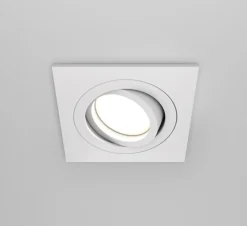 Faretti Da Incasso-Maytoni Faretto quadrato onda bianco da incasso a soffitto orientabile
