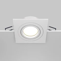 Faretti Da Incasso-Maytoni Faretto quadrato onda bianco da incasso a soffitto orientabile