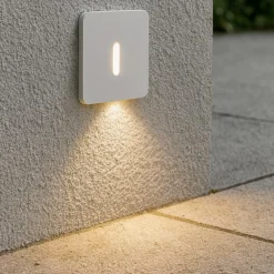 Segnapasso Led-Selezionato da Mazzolaluce Faretto segnapasso bianco led 3w da incasso 3000k quadrato 220-240v