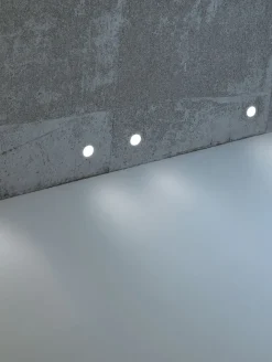 Segnapasso Led-Selezionato da Mazzolaluce Faretto segnapasso led 3.5w 3000k da incasso a parete gesso cristaly rotondo