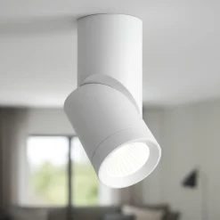 Faretti Da Soffitto-Perenz Illuminazione Faretto spot led orientabile bianco 8w 3000k cilindro perenz
