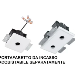 Faretti Da Incasso-Selezionato da Mazzolaluce Faretto spoty nero led 8w 3000k dali cri90 da incasso orientabile