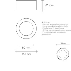 Faretti Da Incasso-Sforzin Illuminazione Faretto tondo in gesso da incasso per cartongesso sforzin filiatra