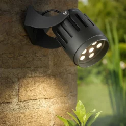 Faretti Da Esterno-Selezionato da Mazzolaluce Faro proiettore 25w 3000k ottima 40 grigio per esterno ip65