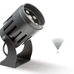 Faretti Da Esterno-Selezionato da Mazzolaluce Faro proiettore 25w 3000k ottima 40 grigio per esterno ip65