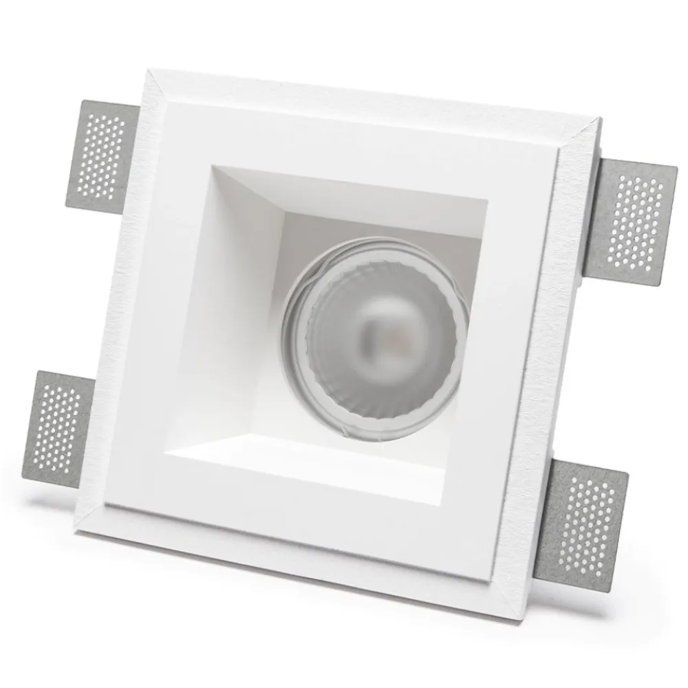 Faretti Da Incasso-Selezionato da Mazzolaluce Faro quadrato cristaly gesso da incasso a soffitto led 13w 3000k