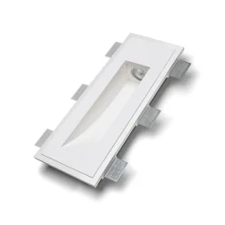 Segnapasso Led-Selezionato da Mazzolaluce Faro segnapasso led da incasso parete di gesso cristaly bianco a scomparsa