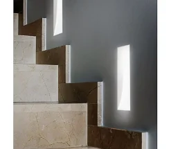 Segnapasso Led-Selezionato da Mazzolaluce Faro segnapasso led da incasso parete di gesso cristaly bianco a scomparsa