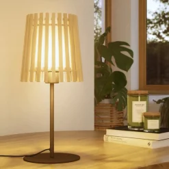 Lampade Da Tavolo-Eglo Fattoria lampada da tavolo stile nordico in legno