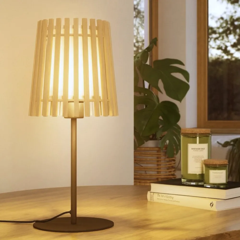 Lampade Da Tavolo-Eglo Fattoria lampada da tavolo stile nordico in legno