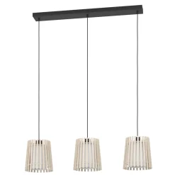 Lampadari Cucina-Eglo Fattoria lampadario da cucina 3 luci design nordico