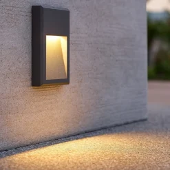 Segnapasso Led-Ideal Lux Febe-2 ap 3000k segnapasso da esterno led antracite ip65 anti corrosione