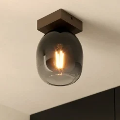 Plafoniere Moderne-Eglo Filago plafoniera moderna con portalampada in vetro