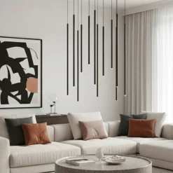 Lampadari Moderni-Ideal Lux Filo lampadario moderno led 19w 3000k sp12 nero