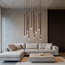 Lampadari Moderni-Ideal Lux Filo lampadario moderno led 19w 3000k sp12 nero