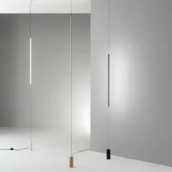 Lampade Da Terra-Ideal Lux Filo pt lampada da terra sospesa moderna nera led 15w 3000k