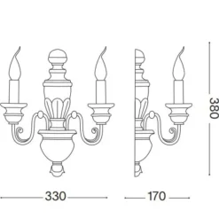 Applique Da Parete-Ideal Lux Firenze ap2 applique bianco antico foglia oro 2 luci