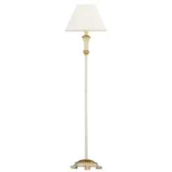 Lampade Da Terra-Ideal Lux Firenze pt1 lampada da terra classica bianca foglia oro