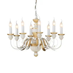 Lampadari Moderni-Ideal Lux Firenze sp8 lampadario 8 luci bianco e oro elegante