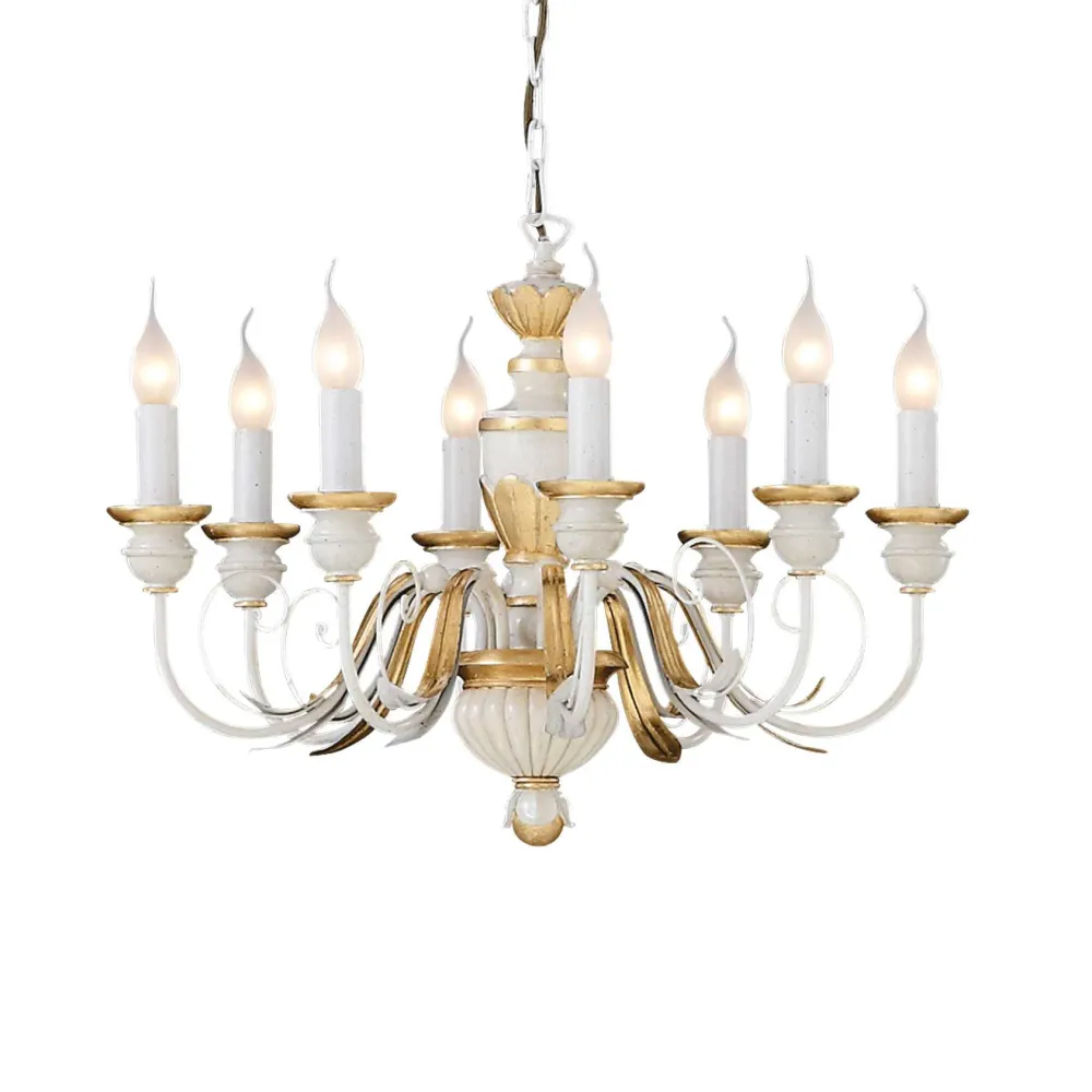 Lampadari Moderni-Ideal Lux Firenze sp8 lampadario 8 luci bianco e oro elegante
