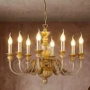 Lampadari Moderni-Ideal Lux Firenze sp8 lampadario in resina bianco antico e oro 8 luci