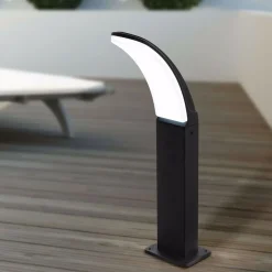 Lampioni Da Giardino-Eglo Fiumicino lampioncino da giardino nero moderno led 11w 3000k