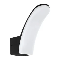 Applique Da Esterno-Eglo Fiumino applique da esterno nero led 11w 3000k moderno