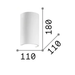 Applique Da Parete-Ideal Lux Flash ap1 round applique in gesso tonda bianca